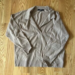 Quince cashmere collared polo sweater size L